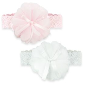 Headband W/organza Flower & Bow