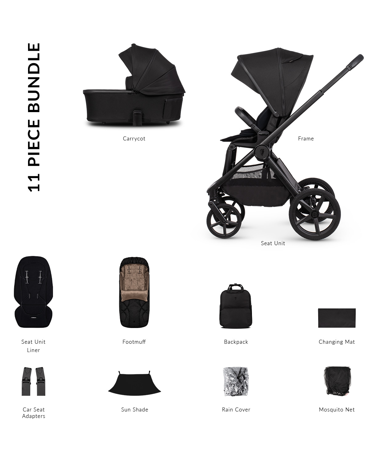 Venicci Upline 3 Pram- Essential Bundle Venicci Upline 3 Pram- Essential Bundle