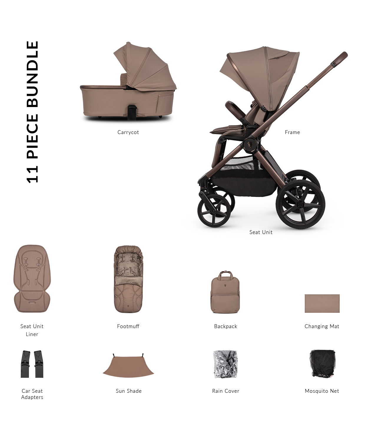 Venicci Upline 3 Pram- Essential Bundle Venicci Upline 3 Pram- Essential Bundle