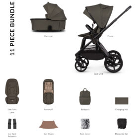 Venicci Upline 3 Aloe Pram- Essential Bundle