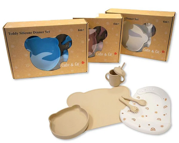 Baby Silicone Dinner Set - Teddy Baby Silicone Dinner Set - Teddy