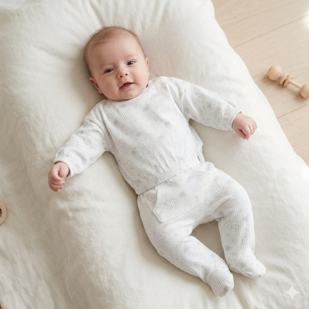 Baby Unisex 2pc Cotton Set- Clouds Baby Unisex 2pc Cotton Set- Clouds