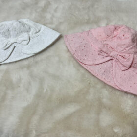 Baby Girls Cotton Embroidered Hat With Bow