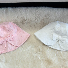 Baby Girls Cotton Embroidered Hat With Bow