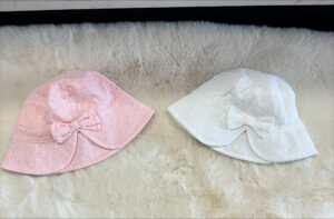 Baby Girls Cotton Embroidered Hat With Bow