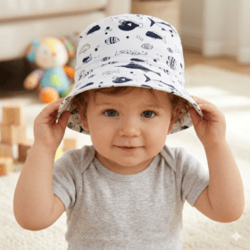 Baby Boys Jersey Fish Bucket Hat (6-18 Months)