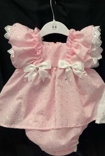 Baby Girls Dress And Pants Set- Pink