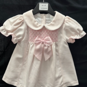 Wee Me Pink Waffle Smocked Dress