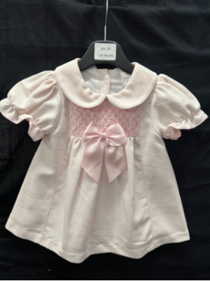 Wee Me Pink Waffle Smocked Dress