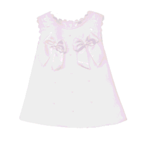 Wee Me Baby Girl Pink Waffle Dress Satin Bow