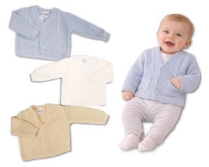 Knitted Chunky Baby Boys Cardigan- White (Copy)