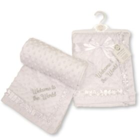 Baby Blanket With Lace & Embroidery- Welcome To The World