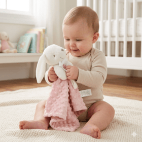 Bunny Bubble Velour Comforter- Dusky Pink