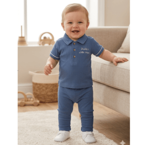 Polo Top, Pant  Colour: As Image (Shade May Slightly Vary)  Sizes: Up To 1 Month, 0-3 Months, 3-6 Months, 6-9 Months, 9-12 Months, 12-18 Months, 18-23 Months (Not In All Packs)  Random Size Assortment, May Vary Per Pack  Material: 95% Cotton, 5% Elastane Ex Trims