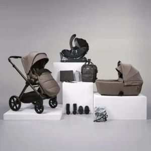 Bababing Raffi Mkii | 12 Piece I-Size Travel System | Travel Bundle + Car Seat & Isofix Base - Black