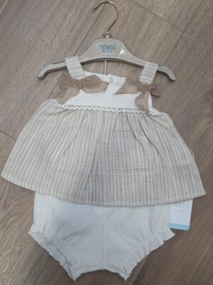 Baby Girls Ruffle Stripe Top & Bloomers Set