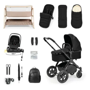 Ickle Bubba Stomp Luxe Elements Edition 17 Piece Bundle Inc Bubba Crib- Raven - Stone