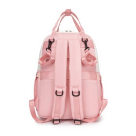 Baby Changing Backpack With Insulated Bottle Holders, Stroller Clips & Trolley Sleeve For Everyday & Travel – Pink And Beige