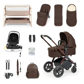 Ickle Bubba Stomp Luxe Elements Edition 17 Piece Bundle Inc Bubba Crib- Chestnut