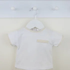 Pex Gingham Shorts Suit-Natural