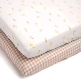 Little Duckling 2pk Fitted Cot Bed Sheets – 140 X 70 Cm