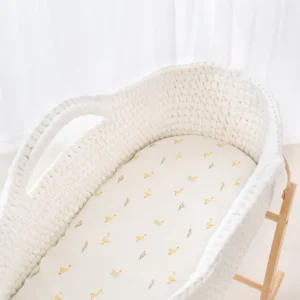 Little Duckling 2pk Fitted Moses Basket Sheets - 74 X 30 Cm