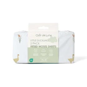 Little Duckling 2pk Fitted Moses Basket Sheets – 74 X 30 Cm
