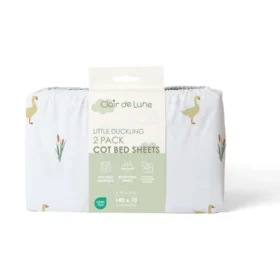 Little Duckling 2pk Fitted Cot Bed Sheets – 140 X 70 Cm