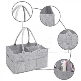 Kono Felt Caddy Organiser With Storage – Grey