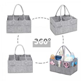 Kono Felt Caddy Organiser With Storage – Grey