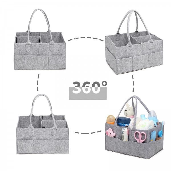 Kono Felt Caddy Organiser With Storage - Grey Kono Felt Caddy Organiser With Storage - Grey
