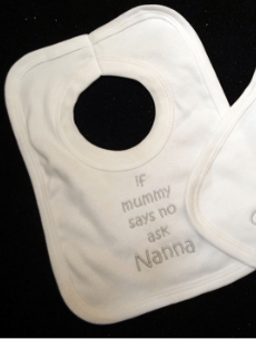If Mummy Says No Ask Grandad Pop On Bib- White (Copy)