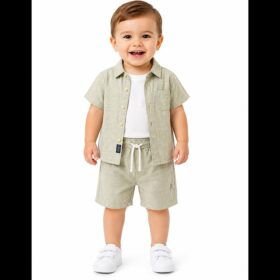 Baby Boys 3pc Summer Shirt, T Shirt & Shorts Set