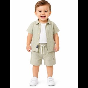 Baby Boys 3pc Summer Shirt, T Shirt & Shorts Set