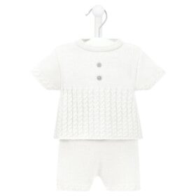 White Boys Knitted Top & Shorts