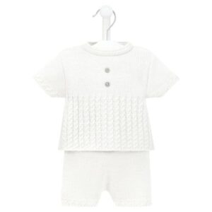White Boys Knitted Top & Shorts