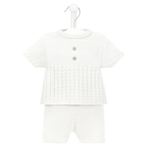 White Boys Knitted Top & Shorts White Boys Knitted Top & Shorts