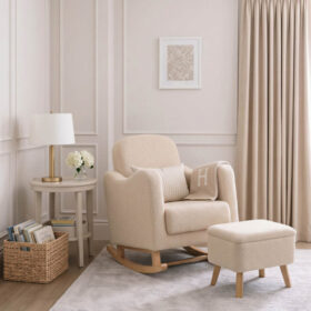 Bebe & Beyond Soother Nursing Chair & Footstool – Biscuit Ted