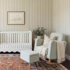 Bebe & Beyond Soother Nursing Chair & Footstool – Biscuit Ted