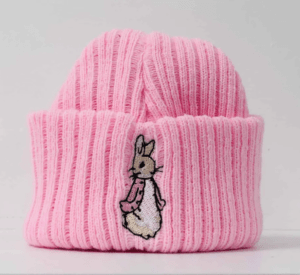 Flopsy Bunny Pink Wool Beanie Hat