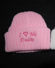 I Love My Daddy Beanie Hat Newborn- Pink