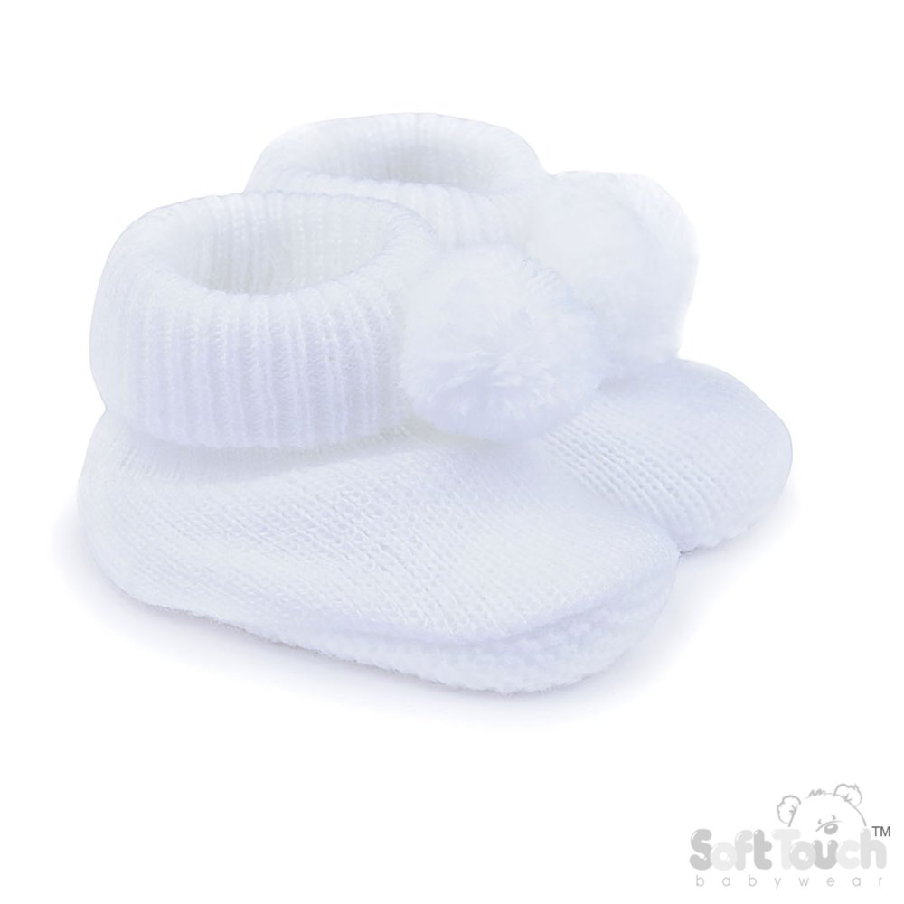 Blue Acrylic Bootees With Pom Pom (Copy) Blue Acrylic Bootees With Pom Pom (Copy)