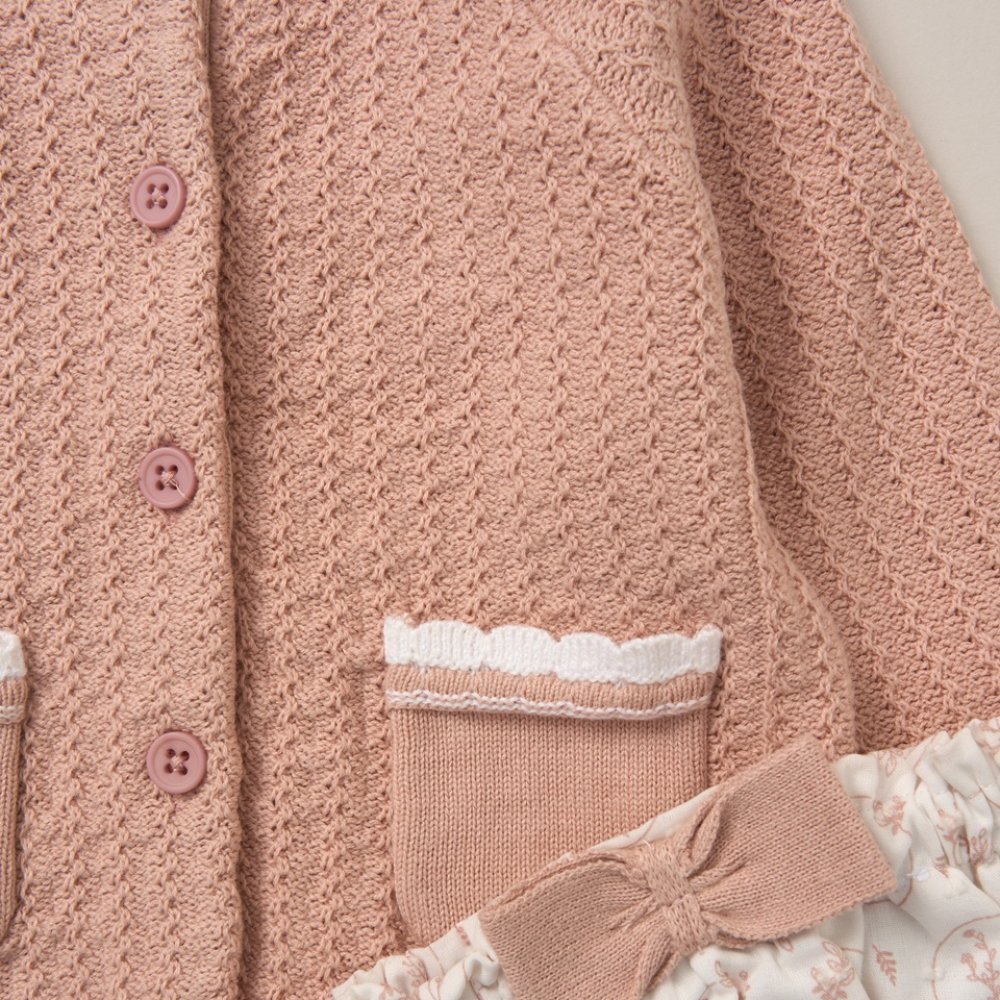 Baby Girls Knitted Cardigan, Knickers, Tights & Headband Outfit Baby Girls Knitted Cardigan, Knickers, Tights & Headband Outfit