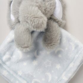 Furry Elephant Comforter With Taggie Ribbons