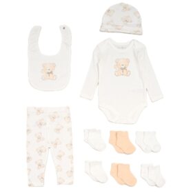 Baby Unisex Bear Ribbed 10 Piece Gift Set