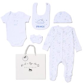 Baby Boys Little Prince 6 Piece Mesh Bag Gift Set