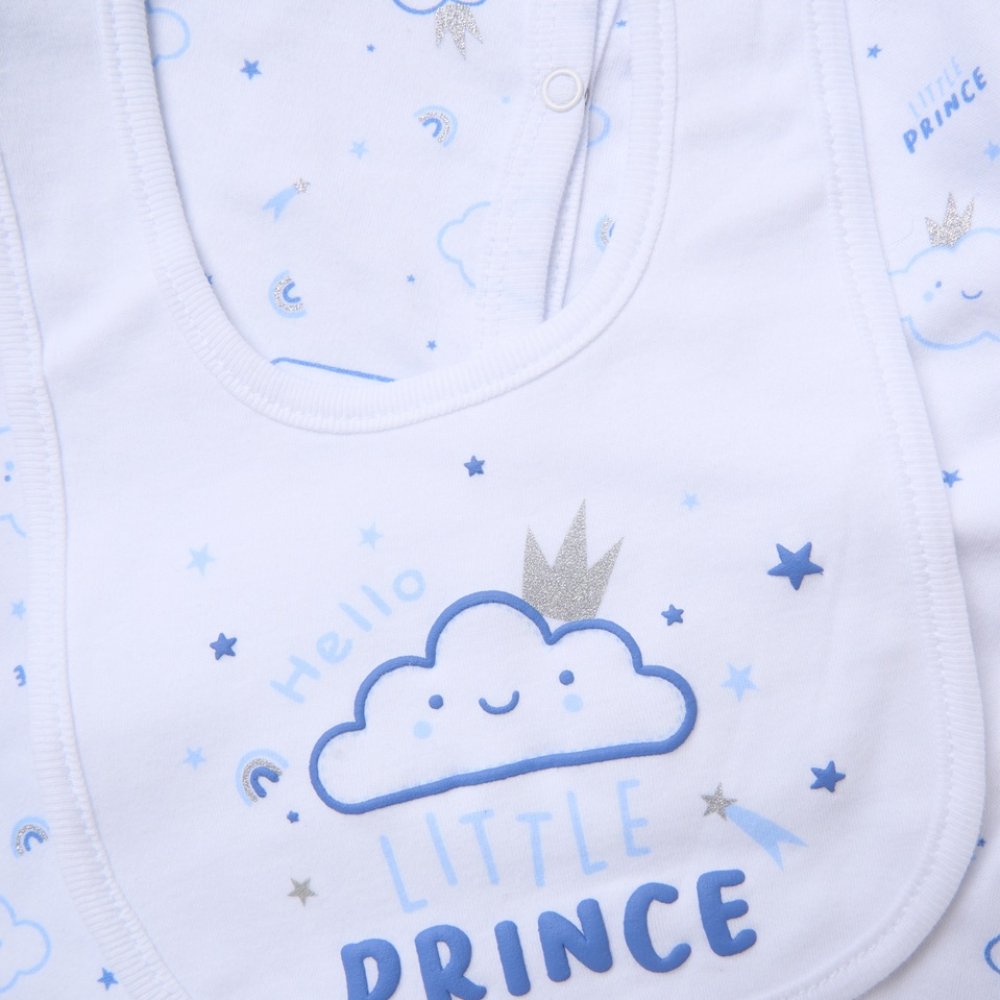 Baby Boys Little Prince 6 Piece Mesh Bag Gift Set Baby Boys Little Prince 6 Piece Mesh Bag Gift Set