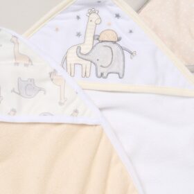 Baby Animals 6 Piece Hooded Towels & Washcloths Bath Time Set