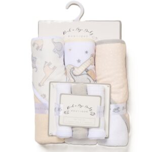 Baby Animals 6 Piece Hooded Towels & Washcloths Bath Time Set