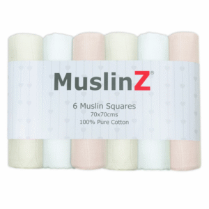 Muslinz 6 Pack Muslin Squares Pale Pink- 70x70cm